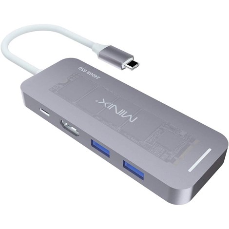 Minix Harici USB-C Port Çoklayıcı Uzay Gri