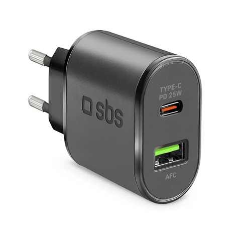 SBS TETRPD25W 1xUSB-C PD 25W 1xUSB-A 18W Seyahat Şarj Cihazı